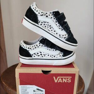 Vans Toddler Old Skool V Dalmation Tennis Shoes Sneakers Size 7c